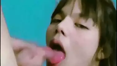Girl fucks in doggy style and drinks cum in Nepali sex