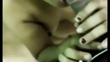 Man blindfolds the lady and gets an Indian blowjob