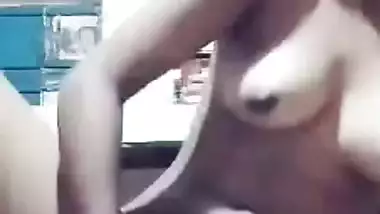 Cute horny girl fingering pussy on selfie cam