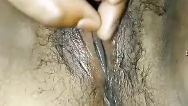 Man can see Desi girlfriend's pussy is wet which means she wants sex