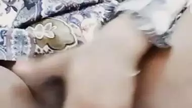 Early morning nude show with fingering of horny babe