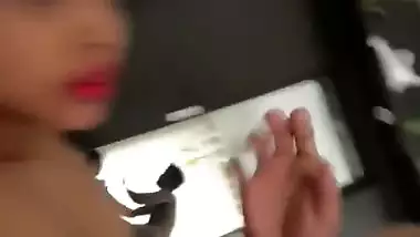 Slim girl nude dance and boobs sucking by boyfriend