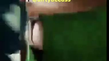 Homely housewife strips saree and shows naked boobs